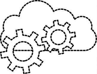 cloud computing gears solution system vector image