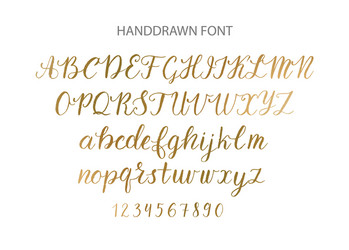 Handdrawn script font brush style texture vector