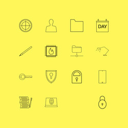 Internet technologies linear icon set simple vector