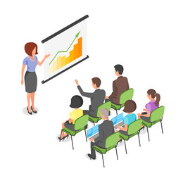 isometric of business presentation vector