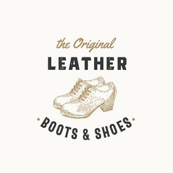 original leather boots retro sign symbol Vector Image