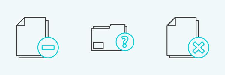 set line delete file document with minus vector image