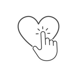 cursor icon click on the heart arrow vector image