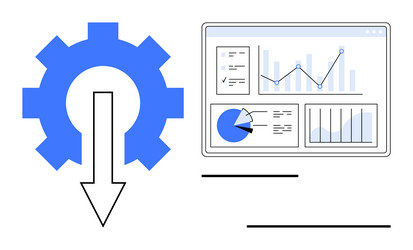 data processing and visualization concept vector image