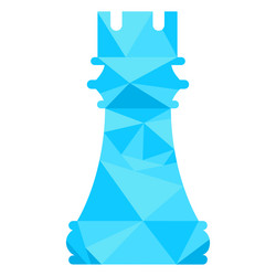 Rook castle chess low poly vector