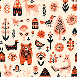 simple minimalist scandinavian pattern with forest vector image