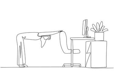 Single one line drawing arabian man sitting Vector Image