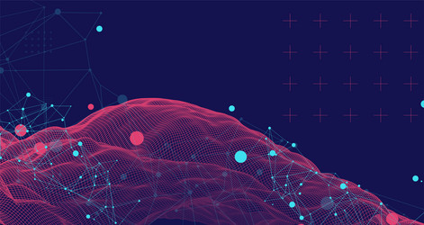 wireframe background with plexus effect vector image