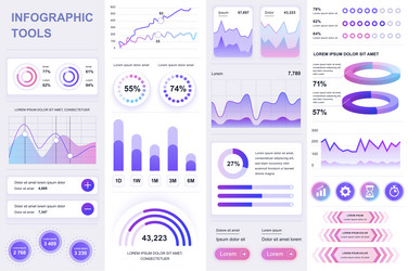 Bundle infographic ui ux kit elements vector