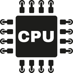 CPU Icon - Microprocessor Symbol vector image