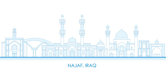 Cartoon skyline panorama of city najaf iraq Vector Image