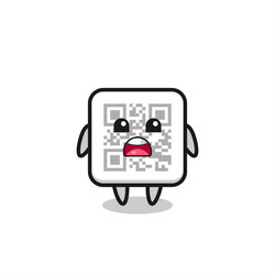 qr code with apologizing expression saying i am vector image