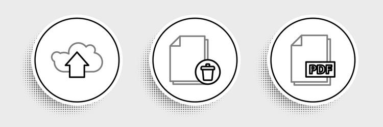 set line pdf file document cloud upload vector image