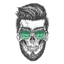 skull and his modern hairstyle Vector Image