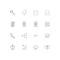 Web and text simple linear icons set outlined vector