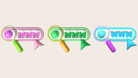 3d searching for information from the web vector image