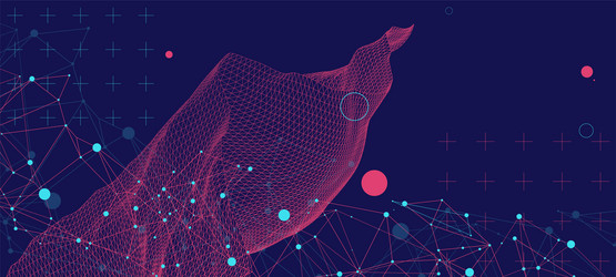 Complex Wireframe Network Background vector image