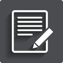 edit document sign icon content button vector image