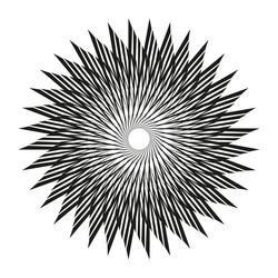 geometric abstract pattern sharp black radial vector image