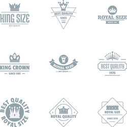 King size logo set simple style vector