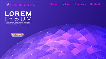 Landing page template with gradient background vector