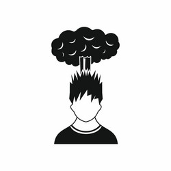 man with red cloud over head icon simple style vector image