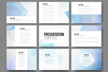 Set of 9 templates for presentation slides vector