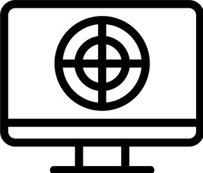 Target in tv icon is isolated vector