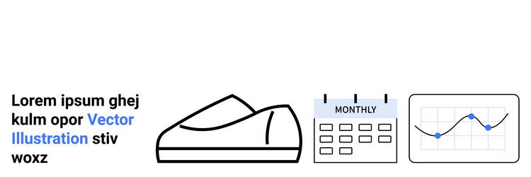 data analysis overview with line graph calendar vector image
