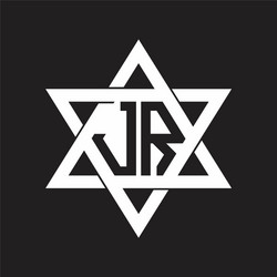 jr logo monogram isolated with six star shape vector image