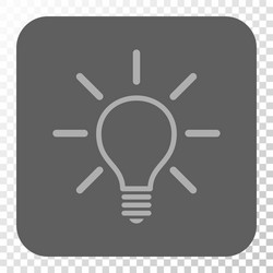 light bulb rounded square button vector image