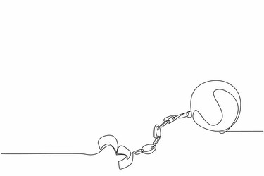 continuous one line drawing open ball chain vector image