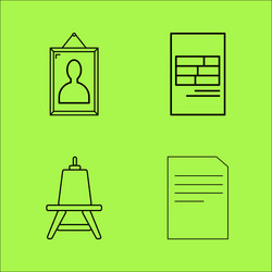 design elements simple linear outline icon set vector image