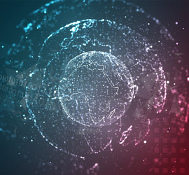 globe planet earth from dots concept bigdata vector image