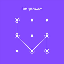 pattern lock screen with password entry interface vector image