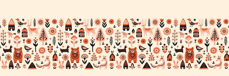 simple minimalist scandinavian pattern with forest vector image