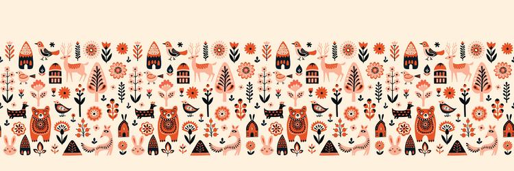 simple minimalist scandinavian pattern with forest vector