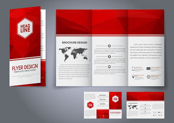 Template design three fold flyer brochure vector