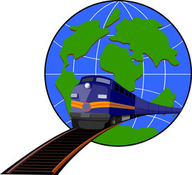 train and globe vector