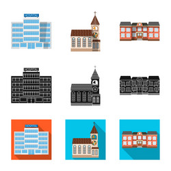 design of building and front symbol set vector image