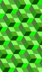 green seamless geometric cube pattern vector