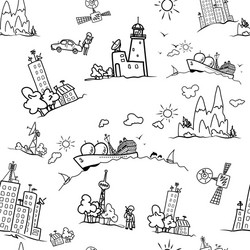 seamless pattern with elements of network vector image
