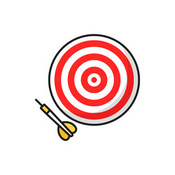 target darts game arrow rocket color line icon vector image