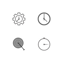 time linear icons set simple outline vector image
