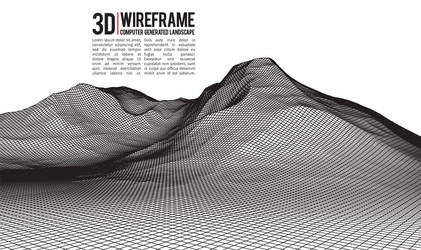 Abstract wireframe landscape background vector