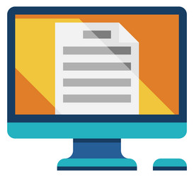 computer screen color icon flat monitor symbol vector image
