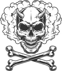 Demonic Vape Skull Vector Image