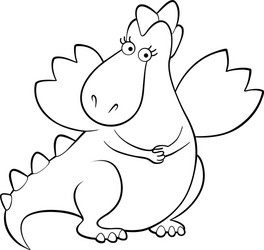 Outlined Dragon Girl Vector Image