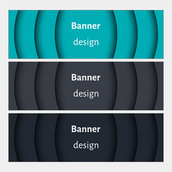 set of realistic abstract banners with shadows vector image