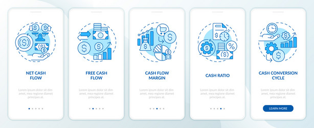 Walkthrough key metrics cash flow with linear vector